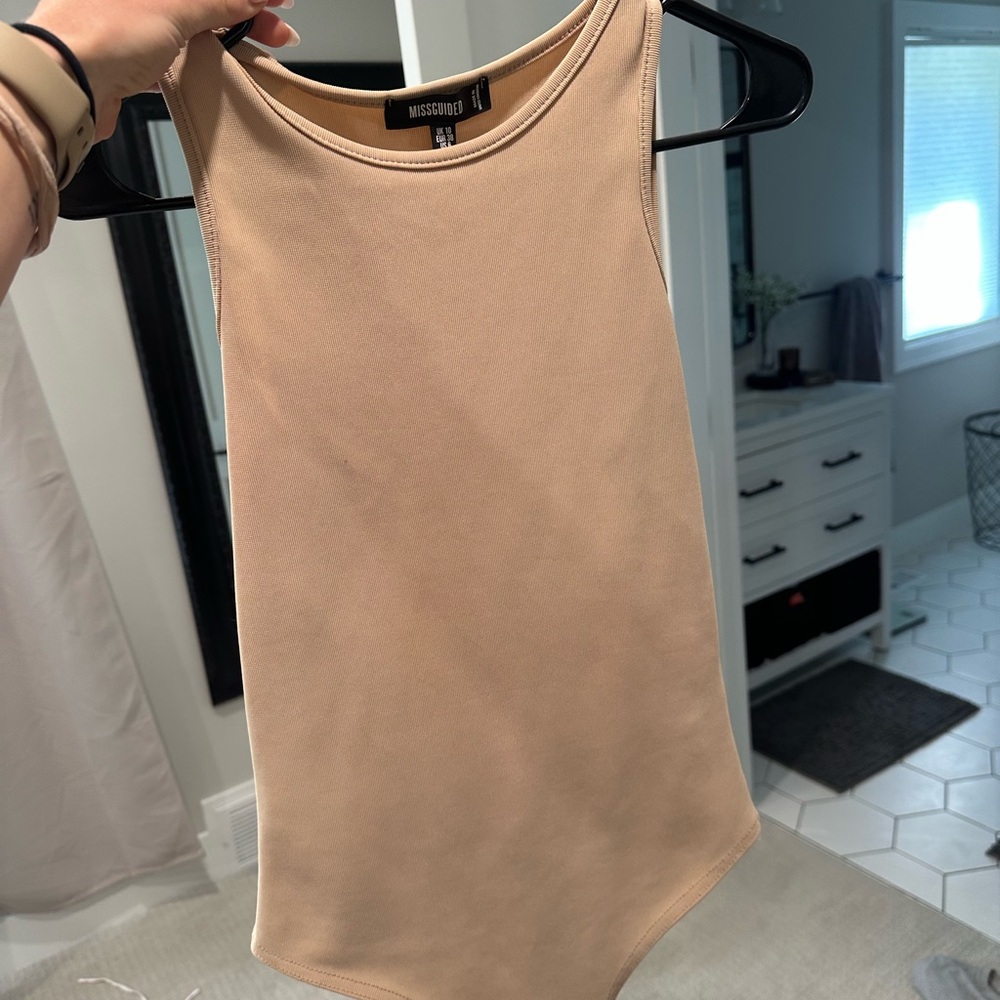 Missguided Beige Sleeveless Bodysuit
